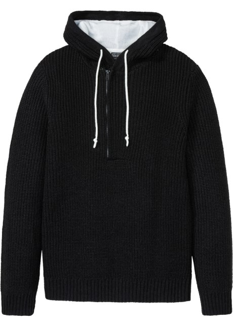 Pullover mit Kapuze in schwarz von vorne - RAINBOW