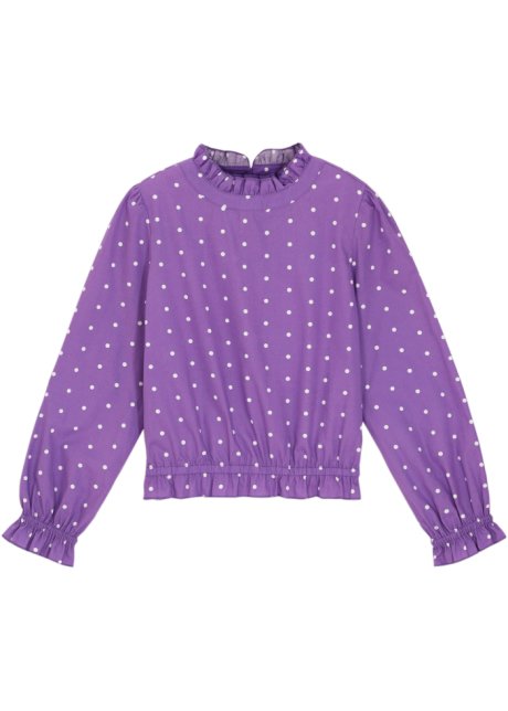 Mädchen Bluse mit Stehkragen  in lila von vorne - bpc bonprix collection