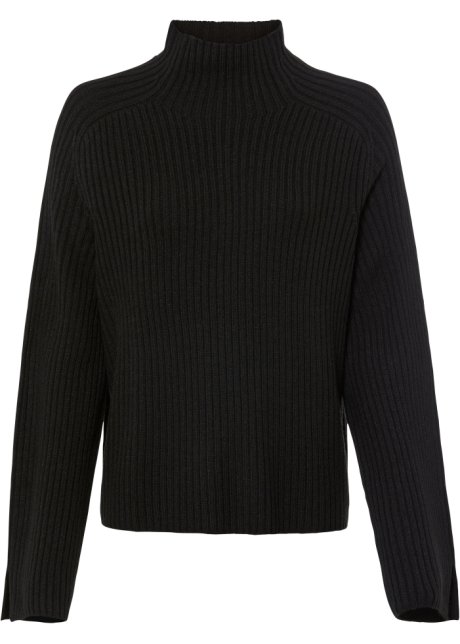 Oversize-Pullover  in schwarz von vorne - RAINBOW