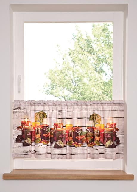 LED Scheibengardine mit Herbstdruck in grau - bpc living bonprix collection
