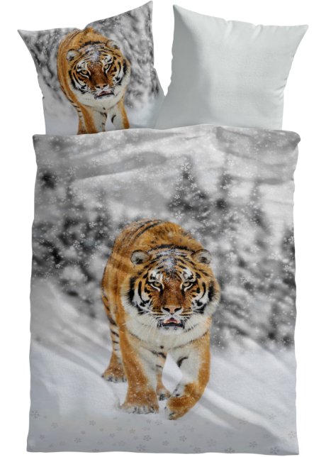 Wendebettwäsche mit Tiger in weiß - bpc living bonprix collection