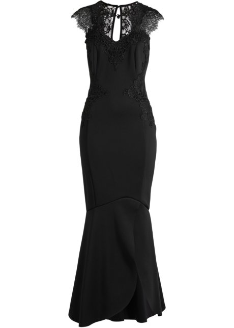 Maxi Abendkleid in schwarz von vorne - BODYFLIRT boutique