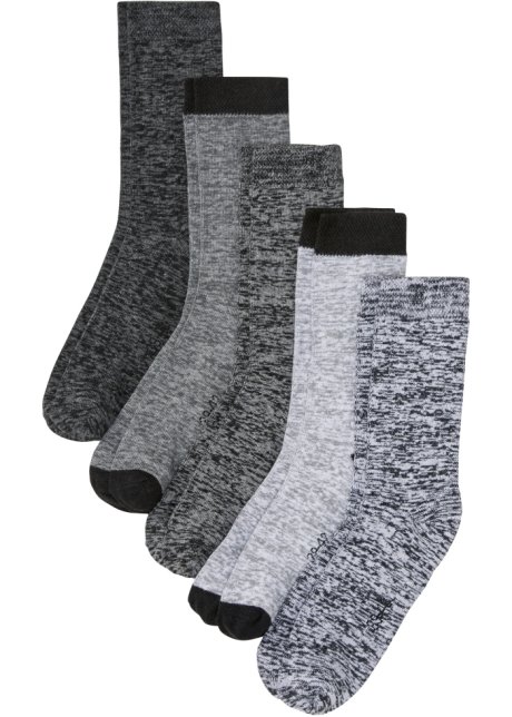 Socken (5 Paar) mit Bio-Baumwolle in schwarz von vorne - bpc bonprix collection