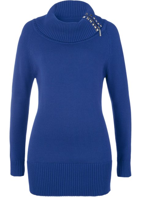 Long-Pullover in blau von vorne - bpc selection