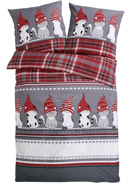 Bettwäsche mit Katzen in grau - bpc living bonprix collection