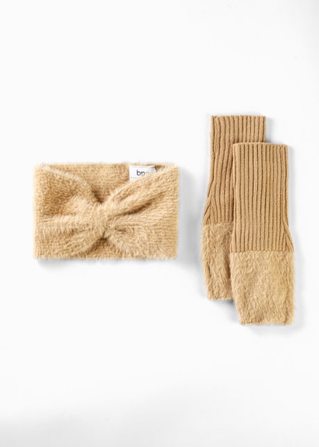 Stirnband und Handschuhe (2-tlg-Set) in beige - bpc bonprix collection