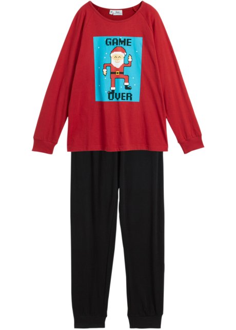 Jungen Pyjama (2-tlg. Set) in rot von vorne - bpc bonprix collection