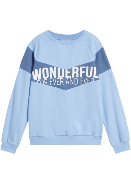 Mädchen Sweatshirt aus Bio Baumwolle in blau von vorne - bpc bonprix collection