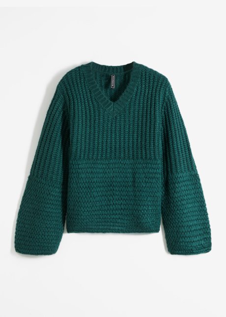 Pullover mit Muster in grün von vorne - RAINBOW