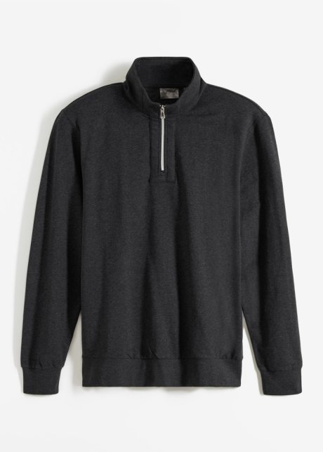 Troyer-Sweatshirt in schwarz von vorne - bpc selection