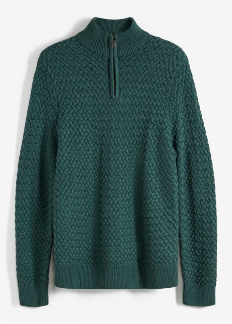 Troyer Pullover in grün von vorne - bpc bonprix collection