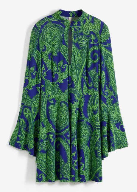 Kleid mit weiten Ärmeln in grün von vorne - BODYFLIRT boutique
