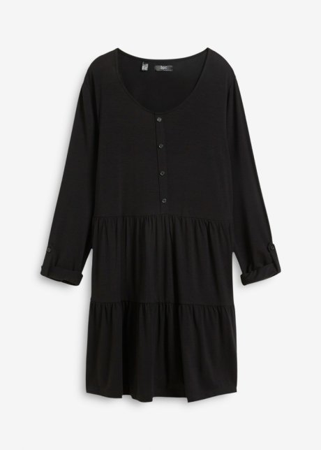 Shirt-Tunika in schwarz von vorne - bpc bonprix collection