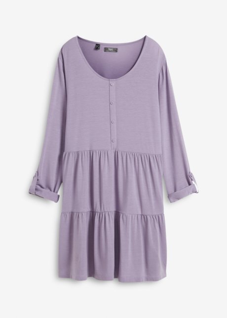 Shirt-Tunika in lila von vorne - bpc bonprix collection