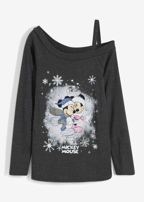 Mickey Mouse Langarmshirt in grau von vorne - Disney