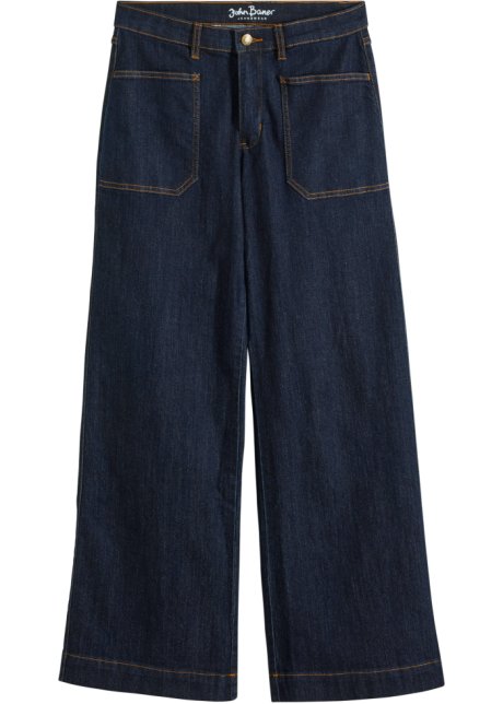 Komfort-Stretch-Jeans, Wide in blau von vorne - John Baner JEANSWEAR
