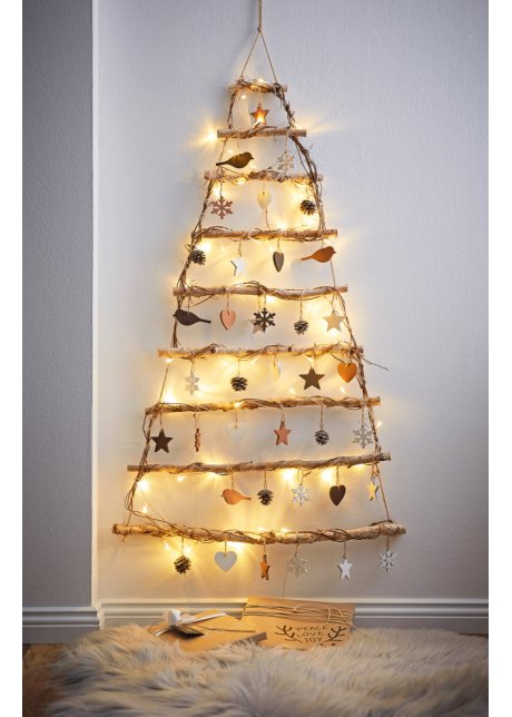 LED-Wanddeko im Weihnachtsbaum-Design in beige - bpc living bonprix collection