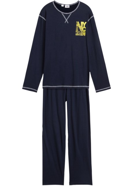 Jungen Pyjama (2-tlg. Set) in blau von vorne - bpc bonprix collection