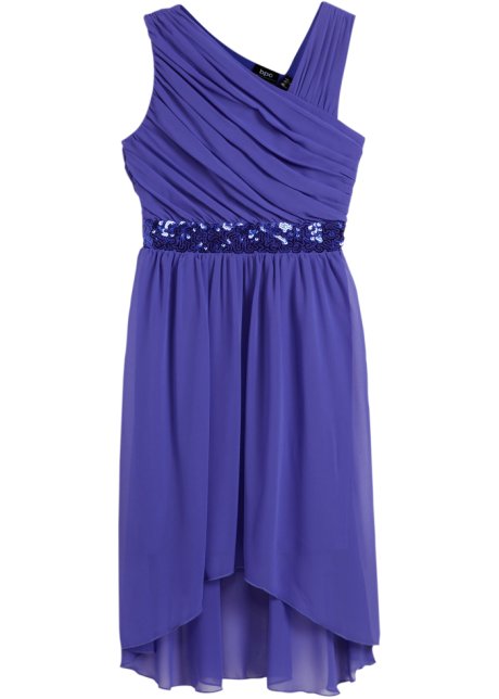 Festliches Mädchen Kleid mit Pailletten in blau von vorne - bpc bonprix collection