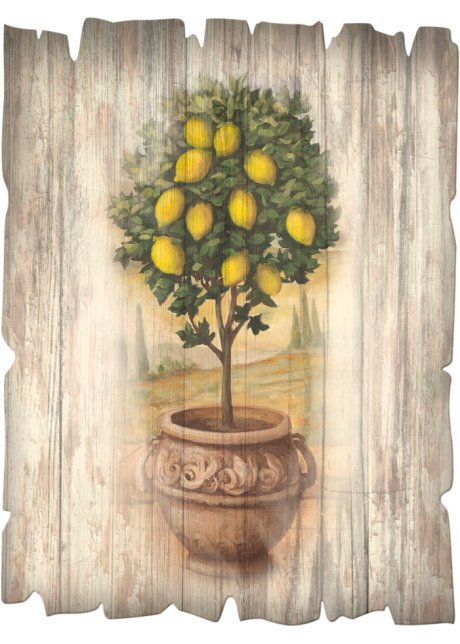 Holzbild mit Zitronenbaum in beige - bpc living bonprix collection