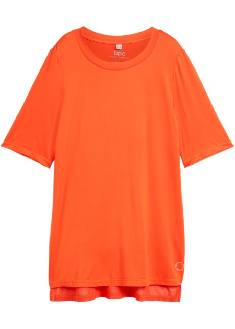Sport-Longshirt mit Mesh, schnelltrocknend in orange von vorne - bpc bonprix collection