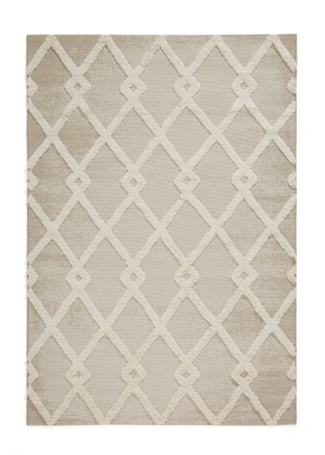 Hochflor Teppich mit plastischer Musterung in beige - bpc living bonprix collection