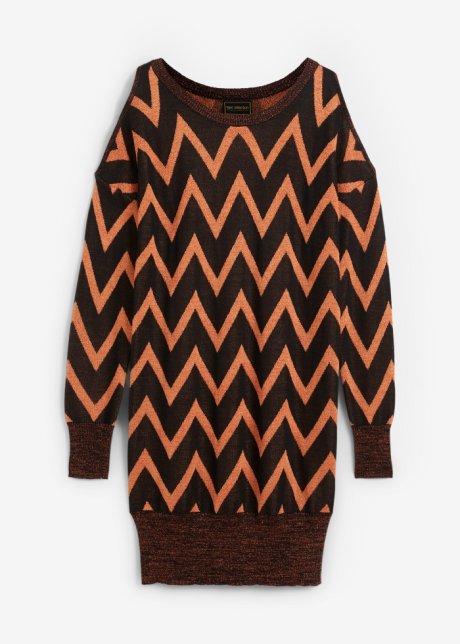 Long-Pullover mit Cut Outs in schwarz von vorne - bpc selection