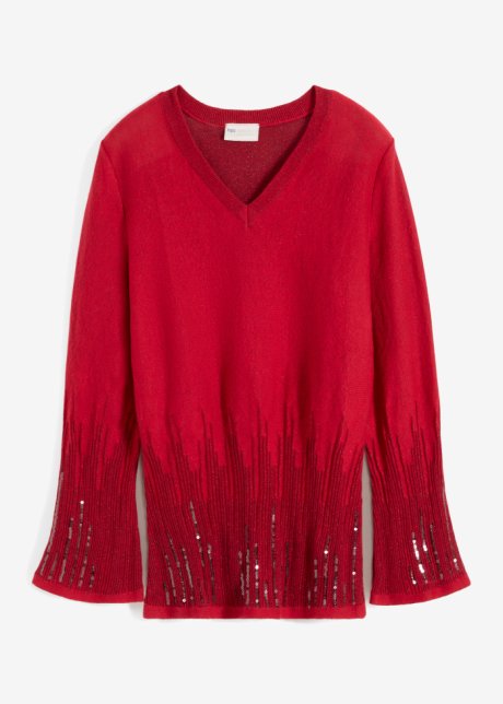 Pullover mit metallic Farbverlauf in rot von vorne - bpc selection