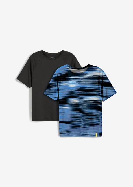 Funktions-T-Shirt  (2er Pack) in blau von vorne - bpc bonprix collection