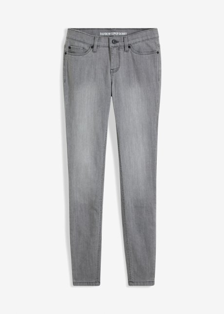 Super Skinny-Jeans  in grau von vorne - RAINBOW