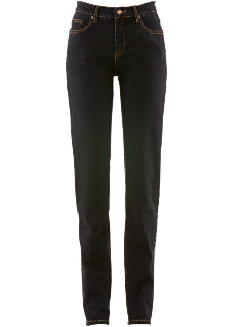 Mom Jeans Mid Waist, long  in schwarz von vorne - John Baner JEANSWEAR