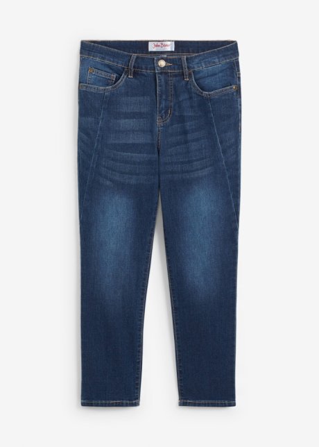 7/8 Slim Fit Ultra-Soft-Jeans in blau von vorne - John Baner JEANSWEAR
