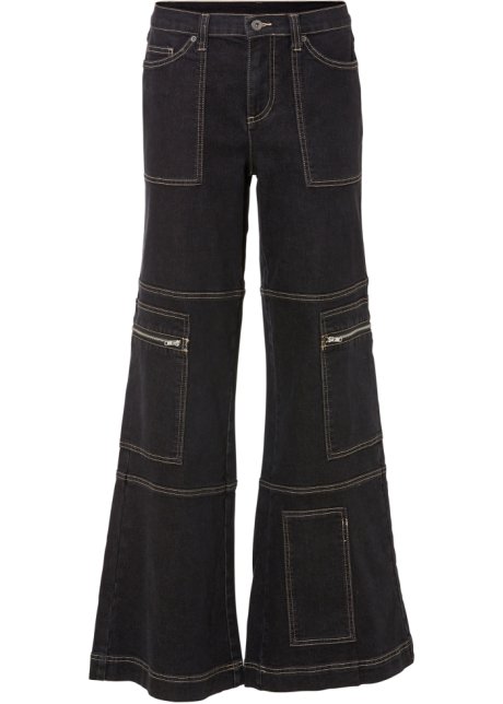 Jeans  in schwarz von vorne - RAINBOW