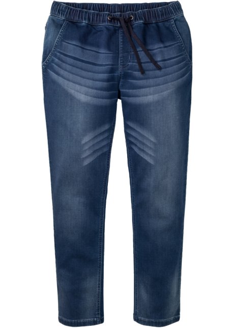 Slim Fit Sweat-Jeans, Straight in blau von vorne - John Baner JEANSWEAR