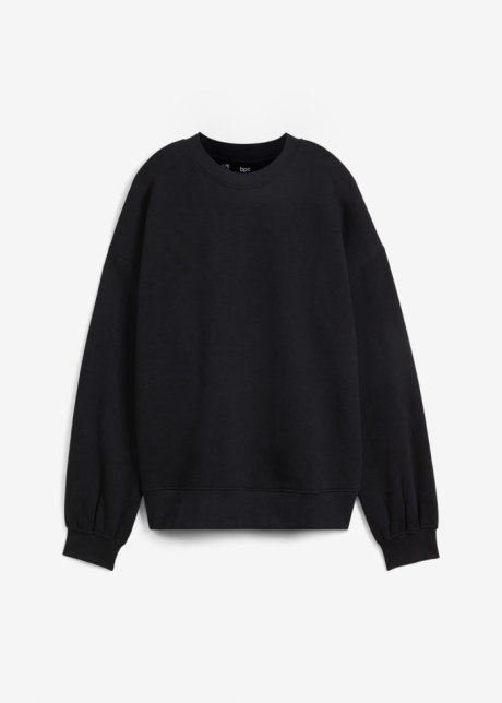 Sweatshirt mit überschnittenen Schultern in schwarz von vorne - bpc bonprix collection