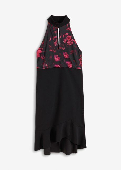 Neckholder-Kleid in schwarz von vorne - BODYFLIRT boutique