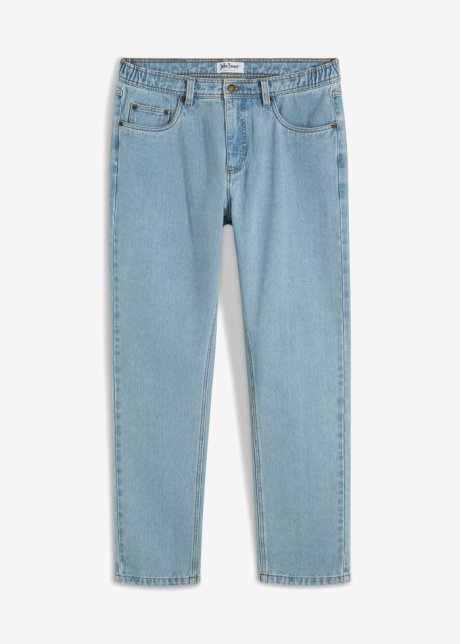 Classic Fit Jeans mit seitlichem Dehnbund, Straight in blau von vorne - John Baner JEANSWEAR