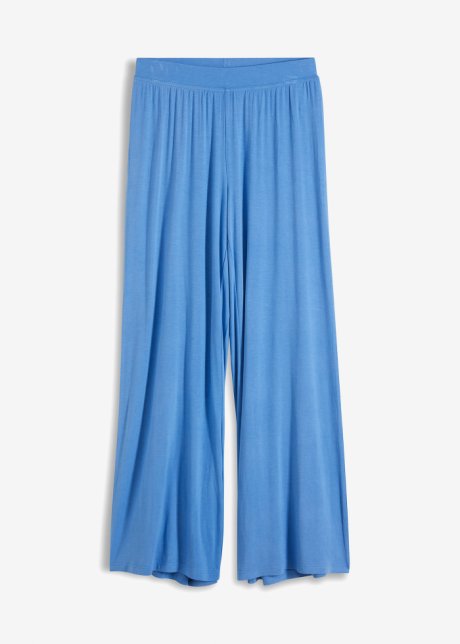 Pyjamahose mit weitem Bein mit Viskose in blau von vorne - bpc bonprix collection