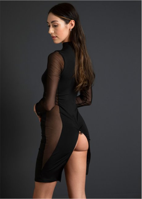 Kleid mit Reißverschluss in schwarz (Totalaufnahme) - VENUS