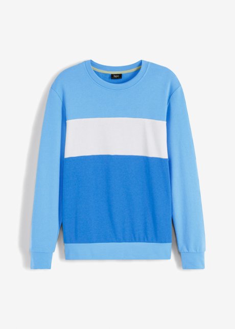 Sweatshirt mit recyceltem Polyester in blau von vorne - bpc bonprix collection