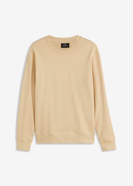 Essential Sweatshirt in beige von vorne - bpc bonprix collection