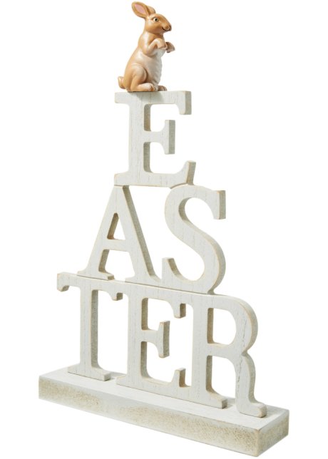 Deko-Objekt Schriftzug Easter mit Hase in weiß - bpc living bonprix collection