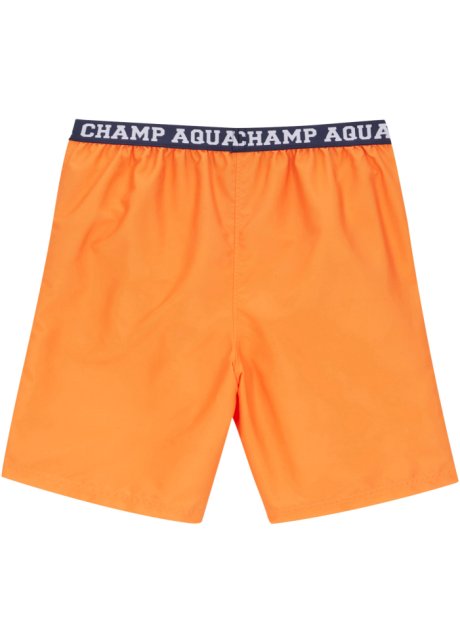 Sportliche Badeshorts mit Schriftzug - orange - Kinder | bonprix