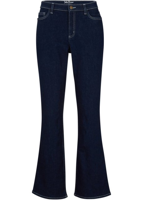 Bootcut Jeans Mid Waist, Bio-Baumwolle in blau von vorne - John Baner JEANSWEAR