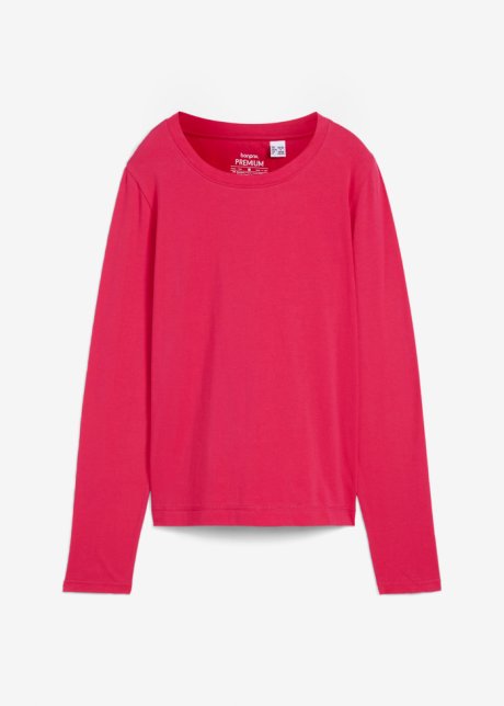 Essential Langarmshirt in Slim-Fit, seamless in pink von vorne - bonprix PREMIUM
