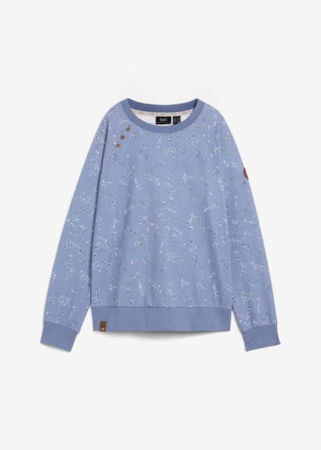 Sweatshirt mit Druck in blau von vorne - bpc bonprix collection