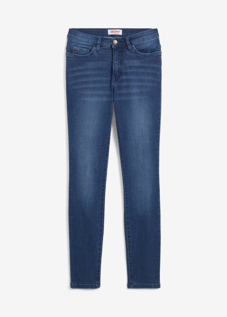 Slim Fit Jeans High Waist, Shaping in blau von vorne - John Baner JEANSWEAR