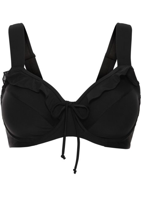 Minimizer Bügel Bikini Oberteil in schwarz von vorne - bpc selection