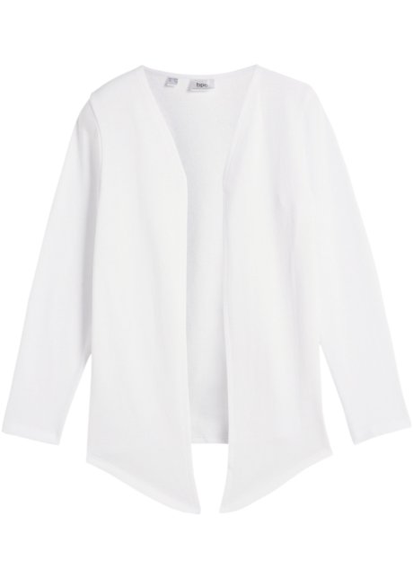 Mädchen Zipfel-Sweatjacke aus Bio-Baumwolle​ in weiß von vorne - bpc bonprix collection