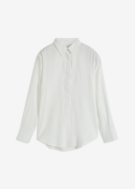 Oversize-Bluse in weiß von vorne - RAINBOW